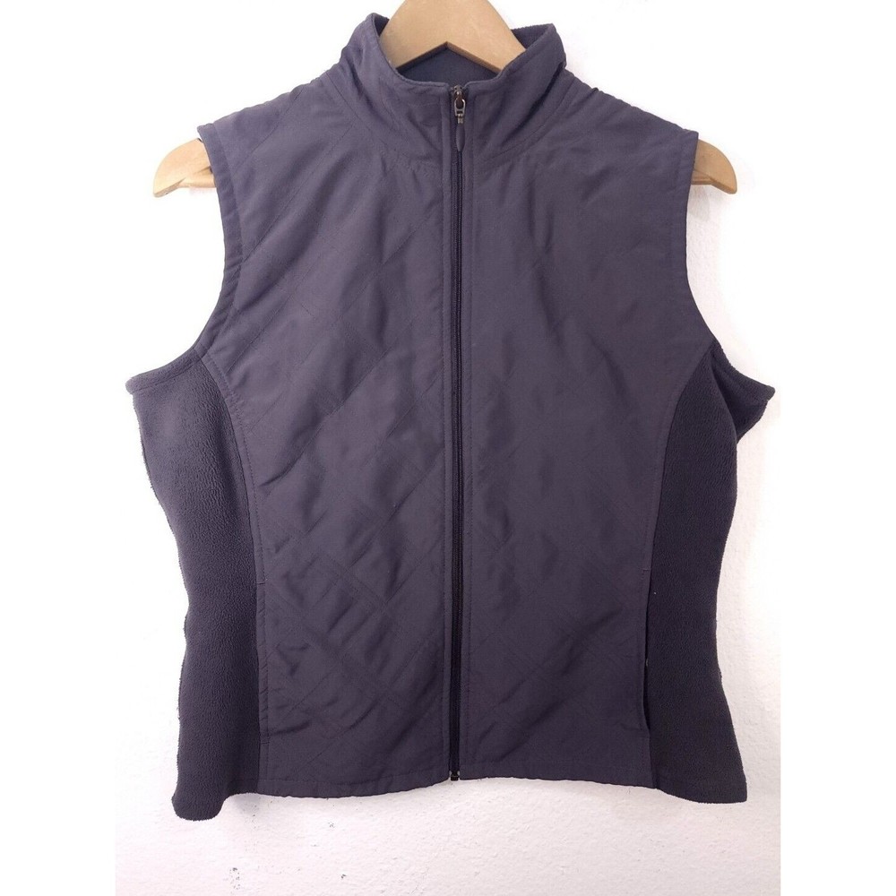 EUC Columbia Women's Size L Fleece Vest Full Zip Polyester  Gray